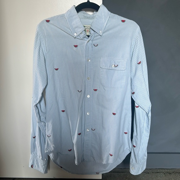 Gant by Michael Bastian watermelon striped oxford shirt - Picture 1 of 6